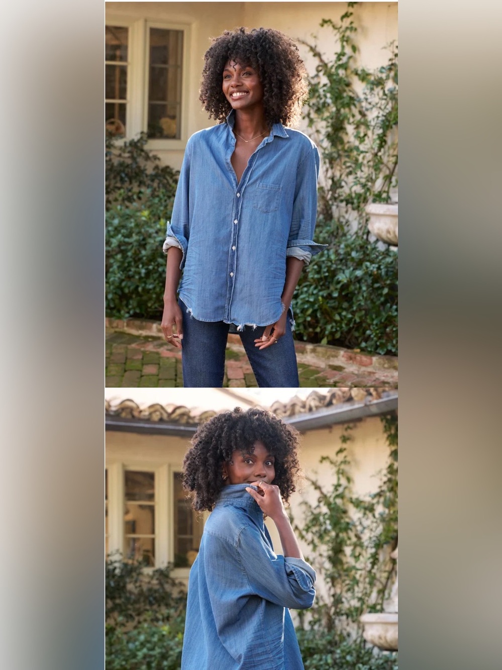 EILEEN Famous Denim Shirt in Vintage size XL